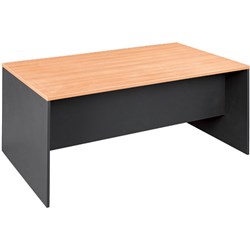 OM Classic Straight Desk 720Hx1800Wx900mmD Beech and Charcoal