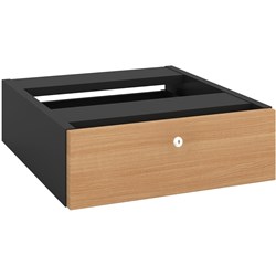 OM Classic Fixed Pedestal 145Hx464Wx400mmD 1 Drawer Beech and Charcoal