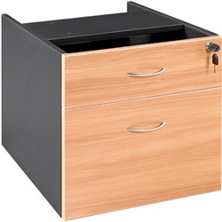 OM Classic Fixed Pedestal 450Hx464Wx400mmD 1 Drawer 1 File Drawer Beech and Charcoal