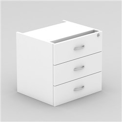 OM Classic Fixed Pedestal 450Hx464Wx400mmD 3 Drawer All White