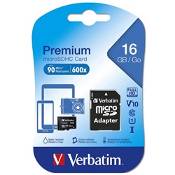 Verbatim 16GB MicroSDHC Memory Card UHS-1 Class 10