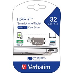 Verbatim On The Go USB-C Drive 3.1 32GB