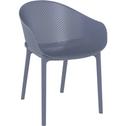 Sky Hospitality Tub Chair Heavy Duty Indoor/Outdoor Use Anthracite Polypropylene