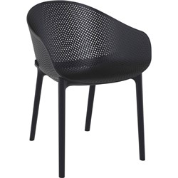 Sky Hospitality Tub Chair Heavy Duty Indoor/Outdoor Use Black Polypropylene