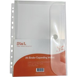 STAT BINDER WALLET A4 Expanding Clear Pack of 10