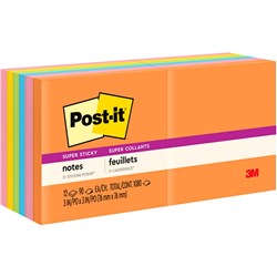 Post-It 654-12SSUC Super Sticky Notes 76mmx76mm Energy Boost Pack of 12