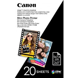 Canon Mppp20 Zink 2 X 3 Inch Photo Paper Sticky Backed Zero Ink Pack of 20