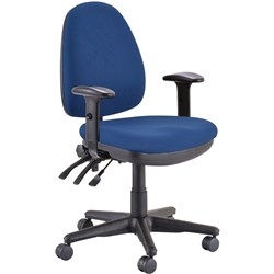 Buro Verve High Back Task Chair With Arms Blue Fabric Seat And Back