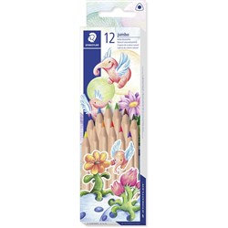 Staedtler Natural Jumbo Coloured Pencils Triangular Assorted Pack of 12