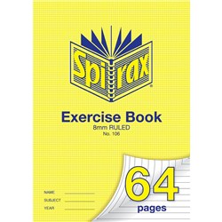Spirax 106 Exercise Book A4 64 Page 8mm Ruled