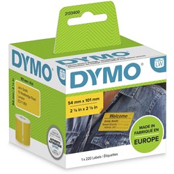 Dymo LabelWriter Labels 54mm x 101mm Roll of 220 Yellow