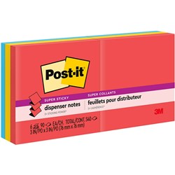 Post-it R330-6SSAN Super Sticky Pop-Up Notes 76 x 76mm Playful Primaires Pack of 6