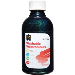 EC Washable Watercolour Paints 250ml Glitter Black