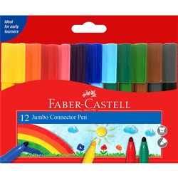 Faber-Castell Connector Marker Jumbo Bullet Assorted Wallet of 12