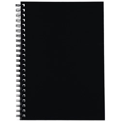 Spirax 512 Hard Cover Notebook A4 Ruled 200 Page Side Opening Black