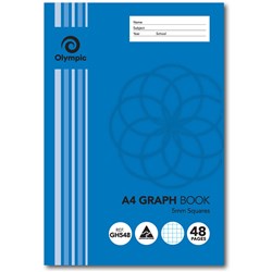 OLYMPIC EXERCISE BOOK GRAPH A4 5mm Squares 48 Pages Pack of 20