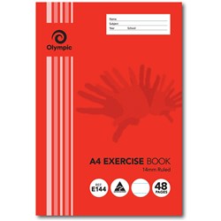 OLYMPIC EXERCISE BOOK A4 14mm Ruled 48 Pages Pack of 20