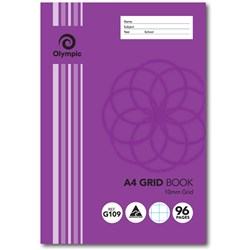 OLYMPIC EXERCISE BOOK A4 10mm Grid 96 Pages Pack of 10