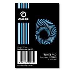 Olympic Spiral Notepad SP60 76x112mm 8mm Ruled Top Bound 90 Page