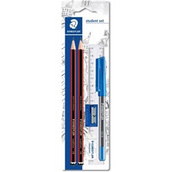 Staedtler 110 Tradition Student Set 2 HB Pencils, Eraser. Pen, Ruler & Sharpener