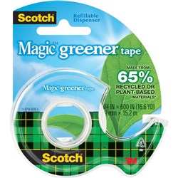 Scotch 123 Greener Magic Tape 19mmx15.2m 65% Recycled With Dispenser