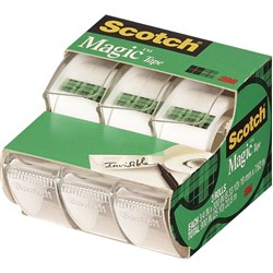 Scotch 3105 Magic Tape 19mmx7.6m With Dispenser Value Pack of 3