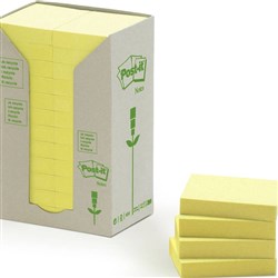 Post-It 653-RTY Notes Tower 36x48mm Recycled Yellow Pack of 24