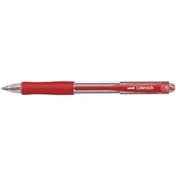 Uni SN100 Laknock Ballpoint Pen Retractable Fine 0.7mm Red