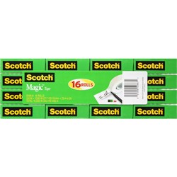 Scotch 810-16 Magic Tape 19mmx25m Multipack Pack of 16