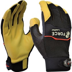 Maxisafe G-Force Mechanics Gloves Leather Small Black And Yellow