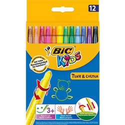 Bic Kids Turn & Colour Twist Crayon Assorted Wallet of 12